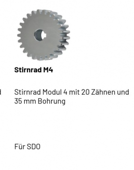 Marantec Stirnrad Modul 4 mit 20 Zähnen und  35 mm Bohrung, 149819