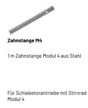 Marantec Zahnstange M4 aus Stahl, 98088