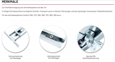 Marantec Antriebsschiene, SZ S, 2-teilig Sonderlänge Gesamtlänge max. 8.000 mm, 121082