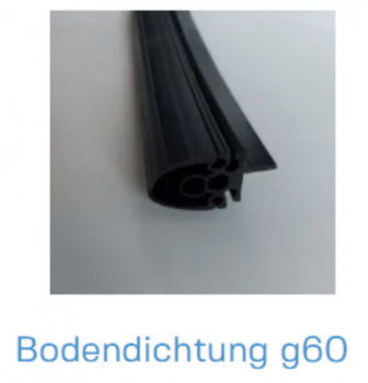 Normstahl Bodendichtung g60 mit Kanal für Sicherheitsleiste (nur Gummi), K081800