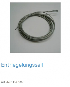 Normstahl Entriegelungsseil passend für Ultra und Magic Antriebe, T90237