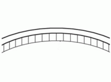 Normstahl Laufschienenkurve Standard unten rostfrei SST 97,  für Seitensektionaltor SSD kleiner 07.1997, A372650