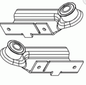 Normstahl Rollenhalter Mitte Set, K081883,  für die Deckensektionaltore g30 ab Baujahr 08-2003 bis 01-2007