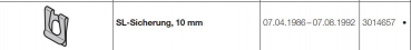 Hörmann SL-Sicherung, 10 mm, 3014657