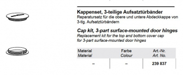 Schüco Türband-Kappenset (3-teilige Bänder), 239837