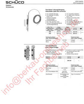 Schüco ADS HD Antipanik Zubehör, Ersatzteile, PDFs