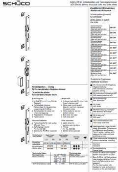 Schüco ADS Schließplatten–3-teilig für Schwenkhaken-Bolzenschlösser, 239661, LS nach innen, einstellbar