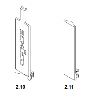 Schüco Abdeckclip Eckumlenkung Lang, 25407600, Silber, VarioTec