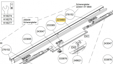 Schüco Abdeckprofil 9005, 223113, für PASK 150 kg 6,000 Meter