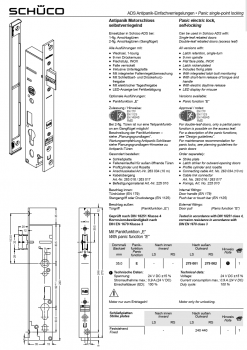 Schüco Antipanik Motorschloss selbstverriegelnd, 279 002, ADS nach außen RS, mit Panikfunktion E