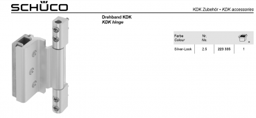 Schüco, Drehband KDK, KDK-Grundbeschlag (DK) 200 kg, 223 335