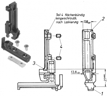 Schüco Ecklager,  BR / FR, DIN rechts, System Royal 54 W Iskotherm, 213726, 213560