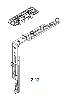 Schüco Eckumlenkung Spaltlüfter CT 70/ SI 82, 25425000, schwarz, VarioTec