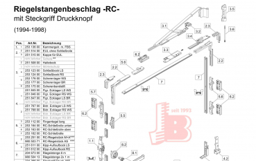 Schüco Original Ersatzteil Riegelstück Sicherheit- Schüco Riegelstangenbeschlag / Beschlag 2000 / Profilsystem Schüco Schnicks AS / System AS, 98050371