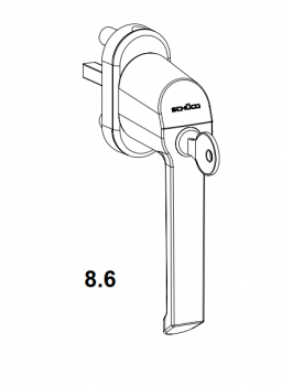 Schüco Fenstergriff abschließbar, weiß, 23472800, 200 Nm, Schüco VarioTec