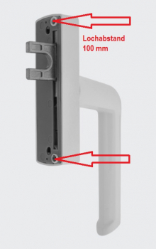 Schüco Getriebegriff 100 mm für Dreh und Drehkipp und Kipp-Stulpbeschläge RAL 9010 Reinweiß, 214787