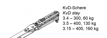 Schüco Kipp vor Dreh (KvD) Schere  400V 130 RSA, AvanTec, 275157 LS