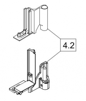 Schüco Scherenlager weiß, 25474400, Schüco Systembeschlag Basic