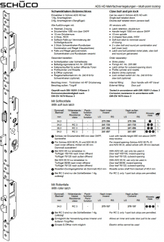 Schüco Schwenkhaken-Bolzenschloss, RC3,  241 735 , RS/LS, ADS HD Mehrfachverriegelungen​