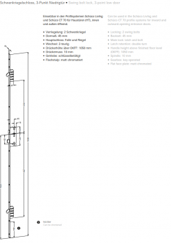 Schüco Schwenkriegelschloss, 3-Punkt Standard, 28708300