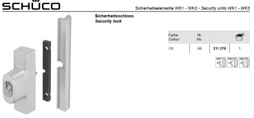 Schüco, Sicherheitsverriegelung 200 kg, KDK-Grundbeschlag (DK) 200 kg, 223 085