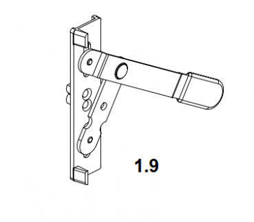 Schüco Stulpgetriebe Schwenkhebel, 25399000, Silber, DIN Rechts, Schüco VarioTec