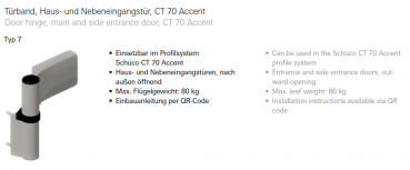 Schüco Türband, Haus- und Nebeneingangstür, CT 70 Accent, 21523700, DIN rechts, weiß