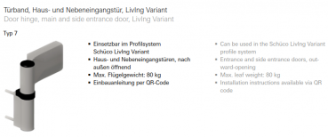 Schüco Türband, Haus- und Nebeneingangstür, LivIng Variant, 21523500, RAL 9465