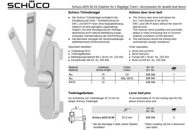 Schüco Türtreibriegel, INOX, 239 344, ADS 65.NI Zubehör