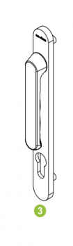 Schüco VarioTec, Balkontürdrücker, Rollladen innen/außen, 28743000, weiß