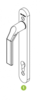 Schüco VarioTec, Balkontürdrücker innen/innen, 28742600, F9