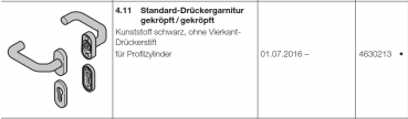 Hörmann Standard-Drückergarnitur gekröpft/gekröpft, Doppelgaragen-Schwingtor N 500, 4630213