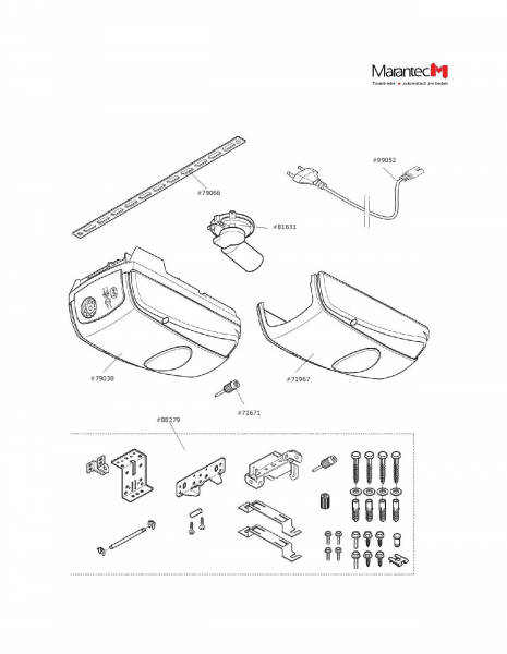 Marantec Befestigungsblech 1x für Comfort 211, 79066