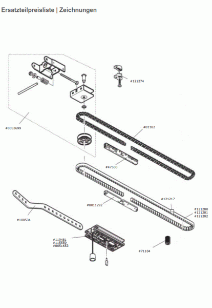 Marantec Zahnriemen SZ 12-L (ab 08/06) für Antriebsschienen Typ 2 , 121281, 121281, 86408, 77683, 8050107