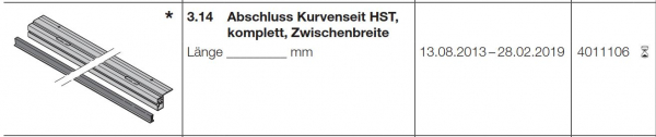 Hörmann Abschluss Kurvenseite HST, komplett Zwischenbreite, BR10, (HST42), 4011106