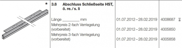 Hörmann Abschluss Schließseite HST, komplett, BR10, (HST42), 4005308