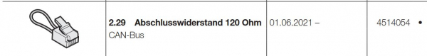 Hörmann Abschlusswiderstand 120 Ohm CAN-Bus für 545, 560 Steuerung, 4514054