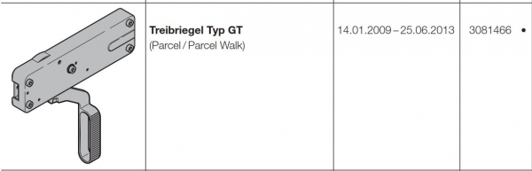 Hörmann Treibriegel Typ GT Parcel-Parcel Walk für die Industrietore Baureihe 50, 3081466