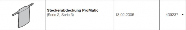 Hörmann Steckerabdeckung ProMatic, Serie 2, Serie 3, 439237