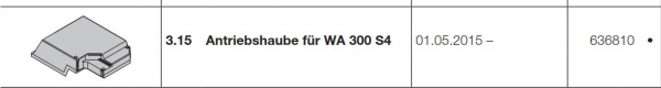 Hörmann Ersatz Antriebshaube für WA 300 S4, 636810