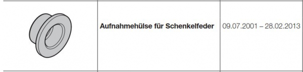 Hörmann Aufnahmehülse für Schenkelfeder für die Industrietor Baureihe 20, 30, 40, 50, 3002225