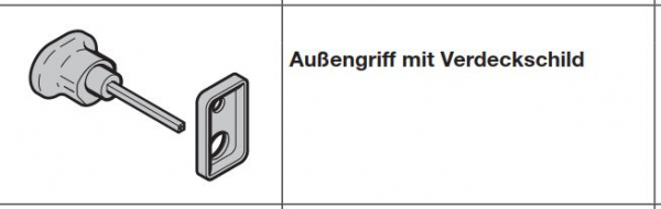 Hörmann Beschlagteile für Torglie der EcoStar, Außengriff mit Verdeckschild, 3085376