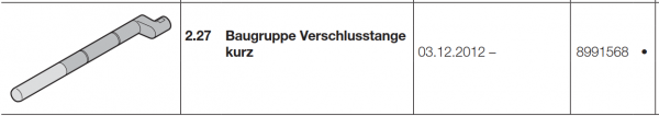 Hörmann Verschlussstange kurz für Innen-Rolltor und Rollgitter RollMatic handbetätigt, 8991568