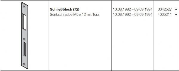 Hörmann Schließblech 72 mm Baureihe 30, 3042527