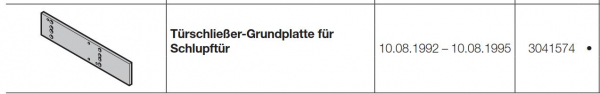 Hörmann Türschließer-Grundplatte für Schlupftür Baureihe 30, 3041574