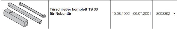 Hörmann Türschließer komplett TS 33 für Nebentür Baureihe 30-40-50-60, 3093392