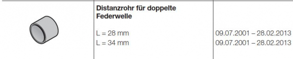 Hörmann Distanzrohr für doppelte Federwelle für Baureihe 40, 50, 60, 3044114