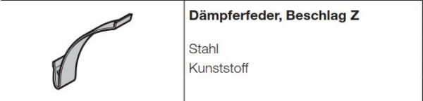 Hörmann Dämpferfeder aus Kunststoff bei Baureihe 40: Beschlag L, Z, BL, BZ bei EcoStar: Beschlag Z für Baureihe 40, EcoStar, 3072580