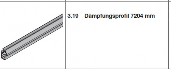 Hörmann Dämpfungsprofil 7204 mm für die Nebentür, 1347993