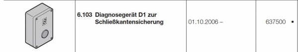 Hörmann Diagnosegerät D1 zur Schließkantensicherung, 637500